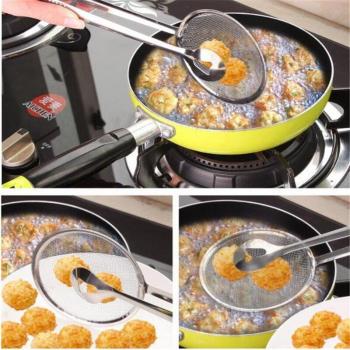Küchenclipzange mit Ölsieb für frittierte Lebensmittel