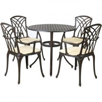 Charles Bentley Metal Cast Aluminium Garden Furniture Set