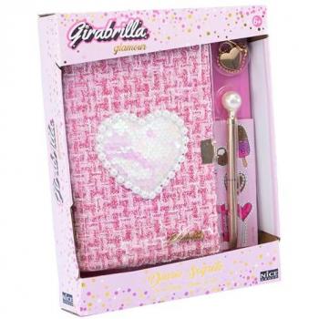 Diary Secreto di Nice 19147 Girabrilla Rosa con Penna e Lucchetto
