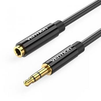 Cable de Audio Vention BBZBD 50 cm Negro – Jack 3.5 mm Extremo Masculino y Femenino
