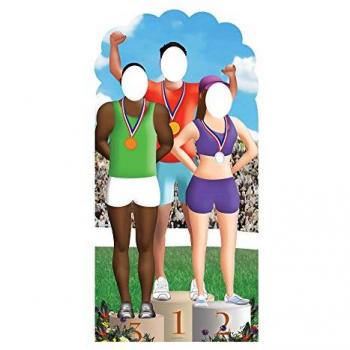 STAR CUTOUTS Figurine en carton Passe tête podium sport et Jeux Olympiques Haut 195 cm