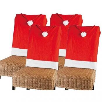 BURI Nikolaus‑Stuhlhusse Set – 4 Stück für Weihnachten