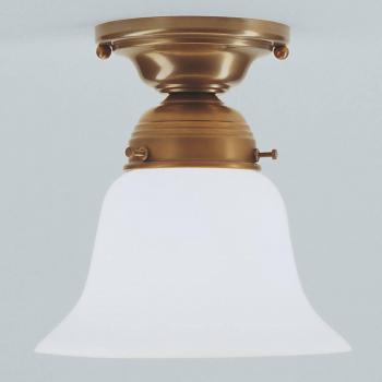 Messing-Deckenleuchte Alena mit elegantem Glasschirm