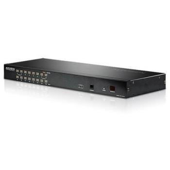 High Density 16-Port Cat5 KVM Switch for Daisy Chaining