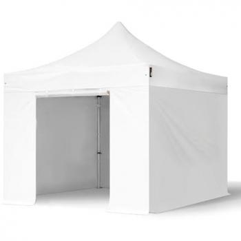 Tonnelet Barnum 3x3 m en Aluminium – PES 800, Côtés Sans Fenêtre, Blanc