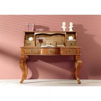 Table de travail en bois d'acacia laqué couleur miel – OXFORD 0514 (style colonial)