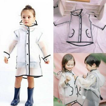 Manteau de Pluie Transparent pour Filles et Garçons