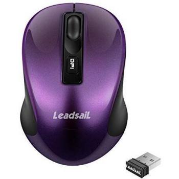 LeadsaiL Leise Funkmaus, Kabellos 2.4G 1600 DPI