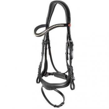 Briglia Kieffer Amy Snaffle in pelle Cob nera