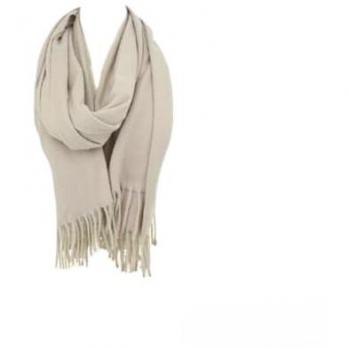 Damen Fransenschal aus Cashmera | 180x70cm | sehr weich & modern | Beige