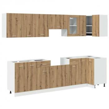 11-Piece Artisan Oak Engineered Wood Kitchen Cabinet Set