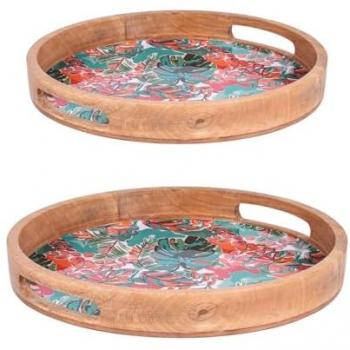 Ensemble de plateaux ronds Florida (35 cm + 40 cm) – Table Passion bois
