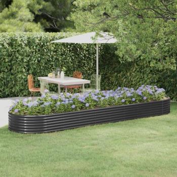 Arriate de Jardín Acero Galvanizado Antracita Premium