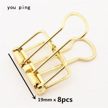 Clip Decorativo para Carpeta, 8 Uds., 19mm, Material de Oficina