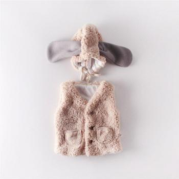 Cute Baby Girls Jacket with Vest and Hat