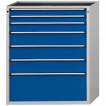 Armoire Anke avec 7 tiroirs, gris clair, dimensions 1060 x 675 mm, hauteur 1280 mm
