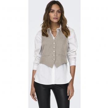 Chaleco Only Estilo Cropped Beige