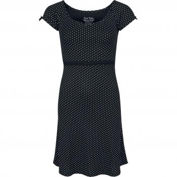 Rock Rebel EMP: Schwarzer Short Rockabilly-Kleid Punktmuster