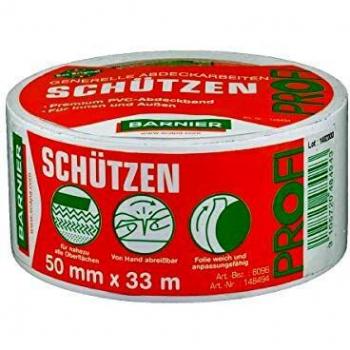 BARNIER Premium Weich‑PVC‑Abdeckklebeband 6096 – Weiß, 33 Meter