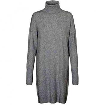 VERO MODA Vmbrilliant Ls Rollneck Dress Noos vestido, Gris