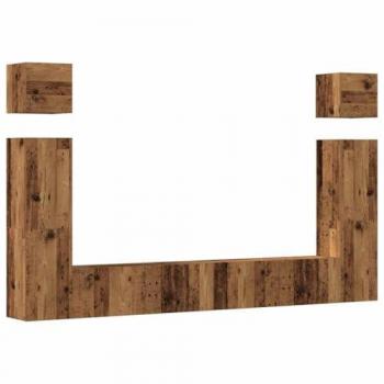 6-Piece Wall-Mounted TV Cabinet Set