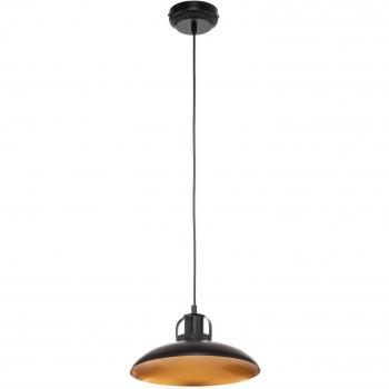 Lámpara colgante negra Eko‑Light Félix, toque de oro antiguo