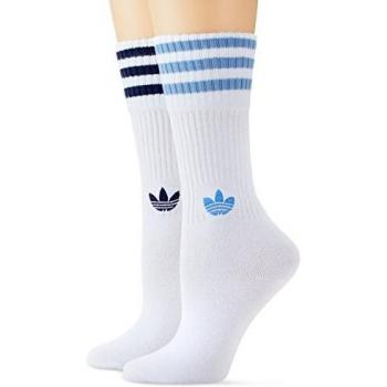 Bambini Solid Crew Calzini Adidas White/Navy Collegiate 35-38