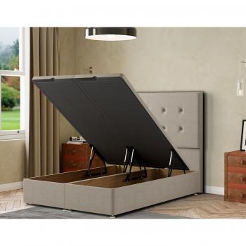 Darlington Ottoman Bed with Floor Standing Headboard and Matching Buttons