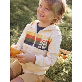 Striped Motif Hooded Jacket for Boys