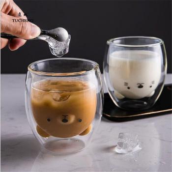 Heat-resistant Panda Bear Morning Milk Glass