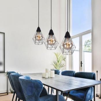 Lampada a sospensione gabbia soggiorno E27