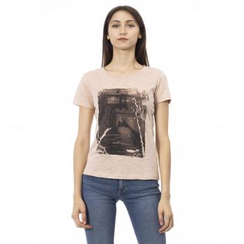 Trussardi Elegant Pink Short-Sleeve T-Shirt with Stylish Print