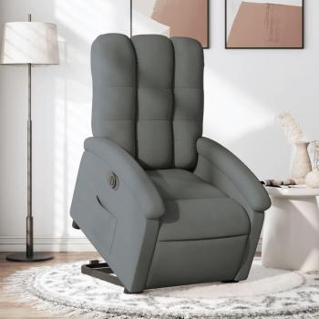 VidaXL Elektrischer Relaxsessel mit Hebefunktion in Dunkelgrau aus Stoff