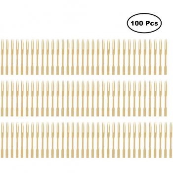 Alimentos para Dedos: Tenedor Madera 100 Pack