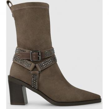 Botines Lodi Taupe con Tacón y Correas para Mujer