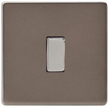 1-Gang 10A Intermediate Rocker Switch by Varilight, Color Pewter