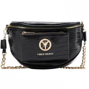 Carlo Colucci Kroko Bauchtasche mit Kette