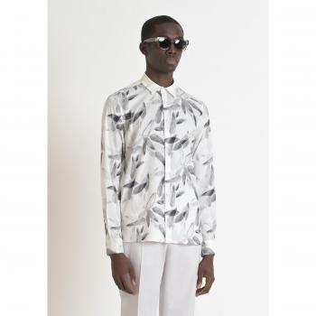 Camisa de Algodón y Viscosa Barcelona Straight Fit