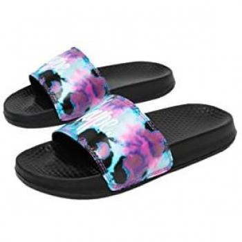 Black Tie‑Dye Script Slip‑On Shoes – UK 11c