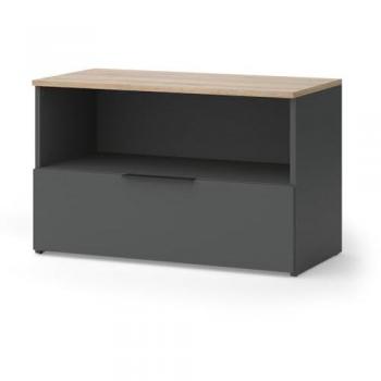 Commode Wido Anthracite/Sonoma 80x50cm 1 Compartiment Fermé