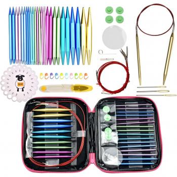 Knitting Needles Set with Interchangeable Tips