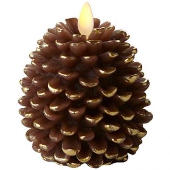 Bougies LED marron avec minuterie 3.5x4