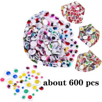150-700pcs Colorful Black Wiggle Eyes for Handmade Crafts