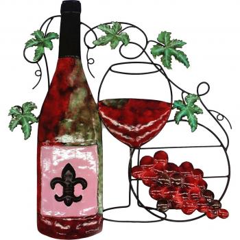 Wandornament mit roter Metallplatte 48×46 cm – Signes Grimalt