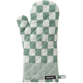 Barbecue ovenwant groen-wit geruit 18x36 cm