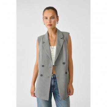 Stradivarius XL Button-Up Waistcoat in Dark Grey