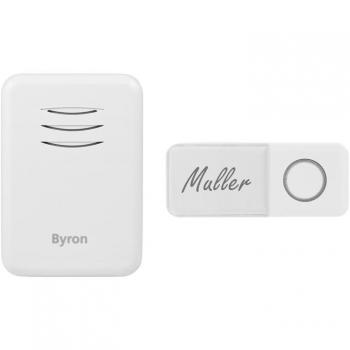 Sonnette Sans Fil BYRON DBY‑22311NP – Plaque Personnalisable, 80 dB