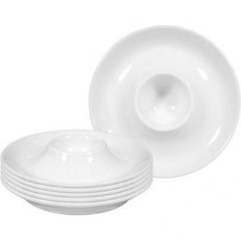 Eierbecher mit Ablage Rondo/Liane, 6er Set in Weiß