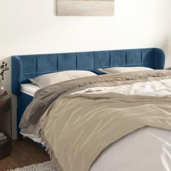 VIDAXL Testiera Ad Orecchio Blu Scuro 183x23x78/88 Cm In Velluto