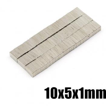 Imanes de neodimio rectangulares 10x5x1 mm